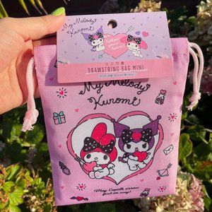 Sanrio Purple, Pink My Melody, Kuromi Mini Drawstring Bag
